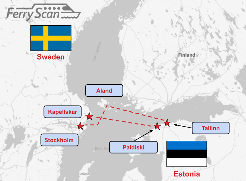 Lautat ja risteilyt Ruotsin ja Viron välillä