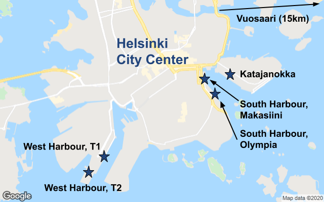 helsinki cruise port map