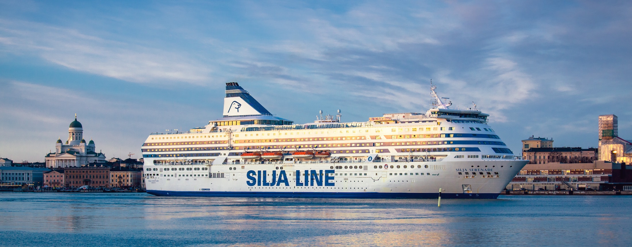 M/S Silja Serenade taking passengers and vehicles between Helsinki and Riga for summer 2020.